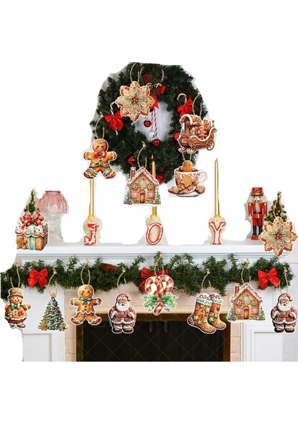 Noel Partisi Dekorasyon Kolye Zencefilli Kurabiye Adam Teması Noel Partisi El Yapımı Dıy Süslemeleri (12 Adet) (Yurt Dışından) fiyatları