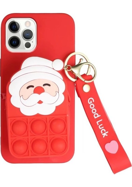 Noel Öğelerine Sahip Bozuk Para Cüzdanı Cep Telefonu Kılıfının Fermuarını Açın, Yumuşak Kabuklu ve El Askılı, Iphone'a Uygun (Yurt Dışından)