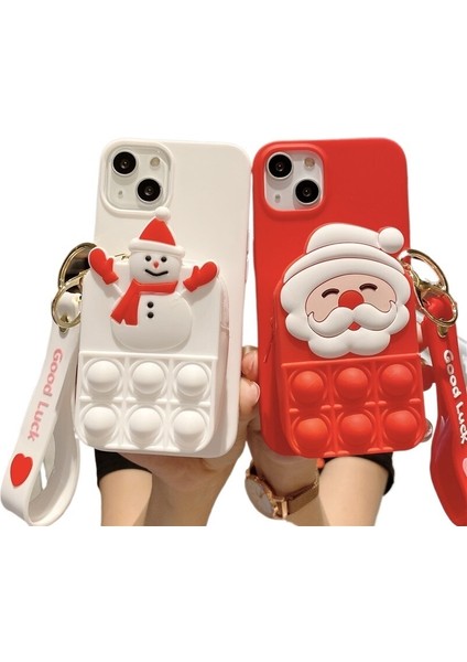 Noel Öğelerine Sahip Bozuk Para Cüzdanı Cep Telefonu Kılıfının Fermuarını Açın, Yumuşak Kabuklu ve El Askılı, Iphone'a Uygun (Yurt Dışından) fırsatları