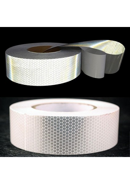 Fosforlu Reflektörlü Bant Beyaz Reflektif Şerit Bant 7.5 cm 1 Metre Ikaz Bandı modelleri