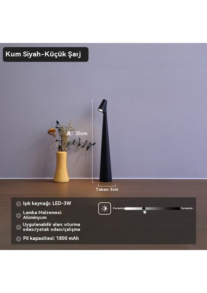 1 Kelimelik Masa Lambası USB Şarjı Milan Minimalist Üst Düzey Modern Işık Lüks Gece Lambası (Yurt Dışından)