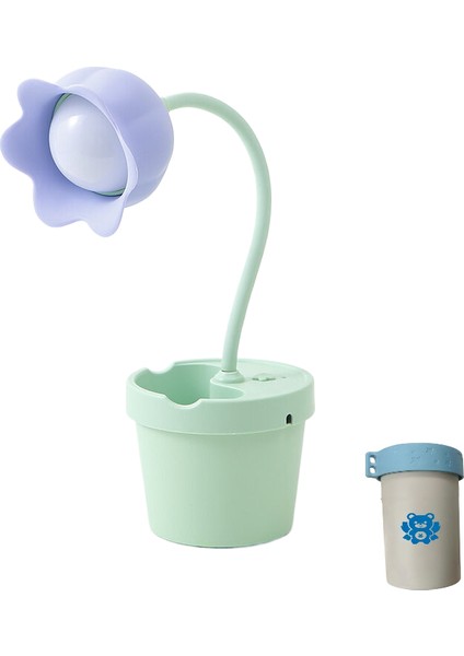 Çiçek Masaüstü Öğrenci Öğrenme Okuma Masası Lambası Kalem Tutucu USB Şarj Masa Lambası Yatak Odası Başucu Lambası Gece Lambası (Yurt Dışından)
