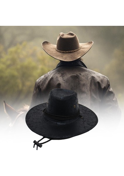 Batı Kovboy Şapkası Erkek Yaz Açık Hava Güneşlik Şapka Kamp Sokak Seyahat Siyah (Yurt Dışından) fiyatları