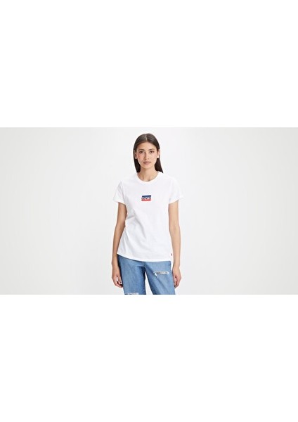 Logo Baskılı Bisiklet Yaka % 100 Pamuk Regular Fit T Shirt Kadın T Shirt A2086