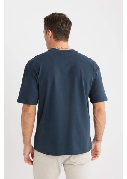 %100 Pamuk Boxy Fit Bisiklet Yaka Basic Düz Kısa Kollu Tişört D7481AX25SP indirimleri