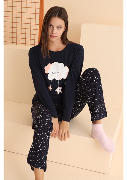 Lacivert Cloud Pijama Takımı