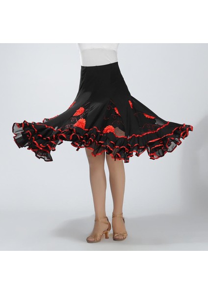 Kadınlar Için Dansı Eteği - Dansı Kostümü, Kırmızı (Yurt Dışından)