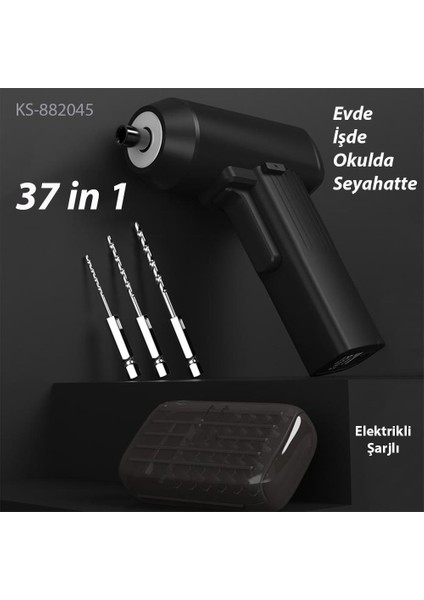Sarjli Tornavida Seti 32 Parça Manyetik Uç 3.6V 1300MAH