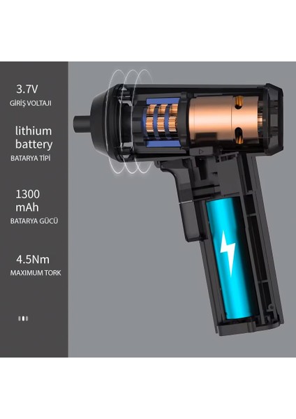 Sarjli Tornavida Seti 32 Parça Manyetik Uç 3.6V 1300MAH