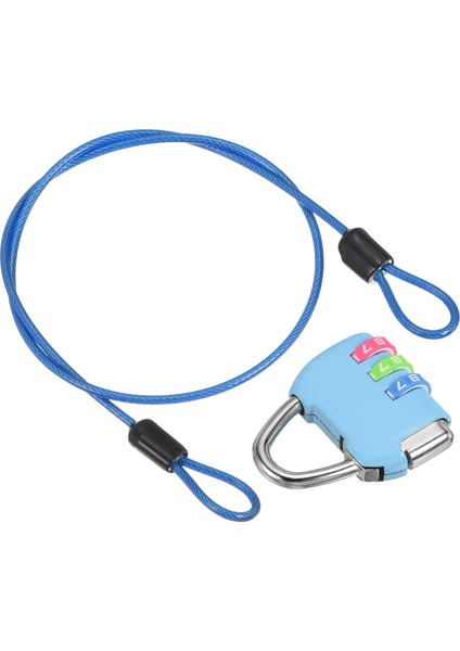 3 Haneli Şifreli Kilitli Güvenlik Çelik Kablo Bisiklet Zinciri Asma Kilit (Yurt Dışından)