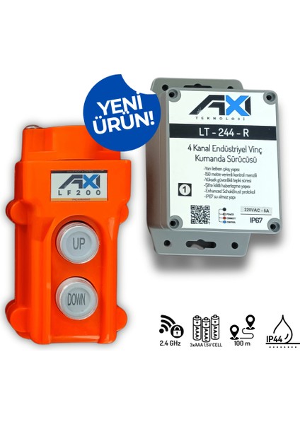 Axı Lf 200 Endüstriyel Vinç Kumandası 2 Kanal
