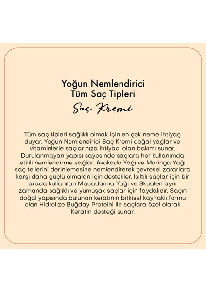 Yoğun Nemlendirici Saç Kremi - Tüm Saç Tipleri (200 ml) indirimleri