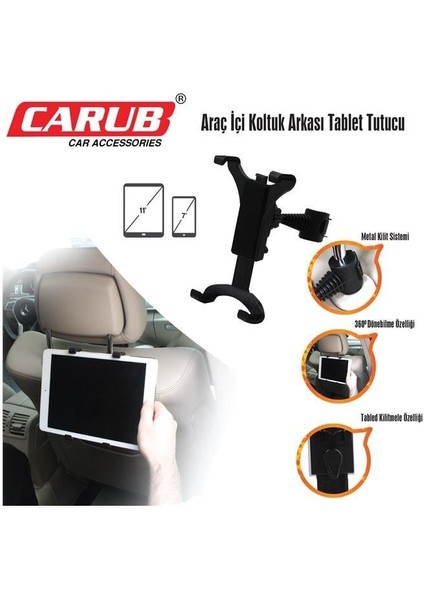 KOLTUK ARKASI TABLET-TELEFON TUTUCU SİYAH