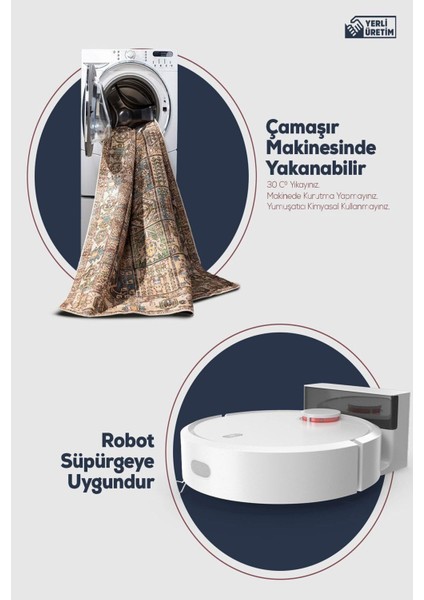 KRS0004-KRM Dijital Baskılı Kaymaz Taban(Dot) Salon Mutfak Halısı