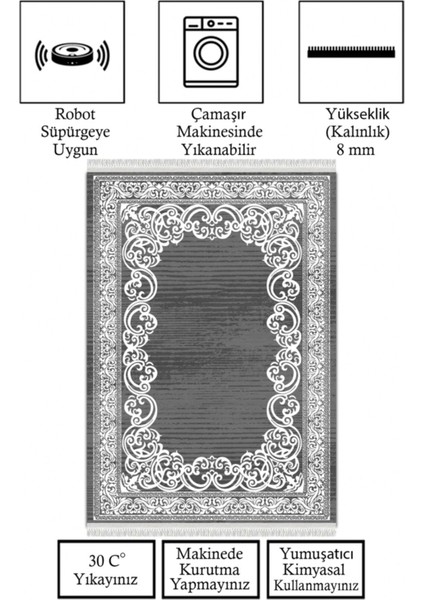 Kaymaz Taban, Makinada Yıkanabilir, Dijital Baskılı, Modern Halı fırsatları