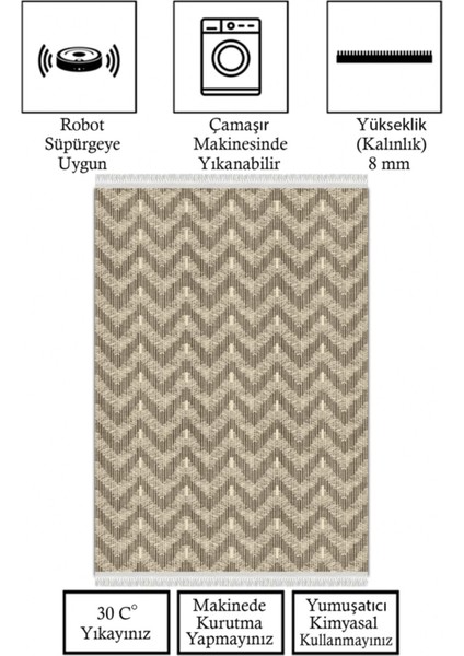 Kaymaz Taban, Makinada Yıkanabilir, Dijital Baskılı, Modern Halı