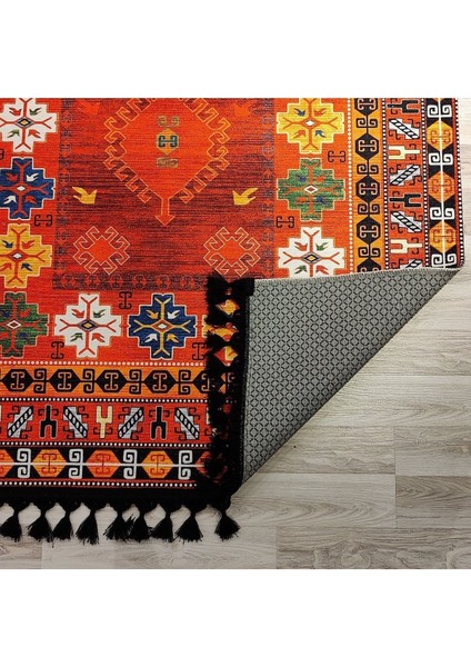 Anatolian Premium Desenli Saçaklı Salon Halısı Şönil Pamuk-Polyester Halı