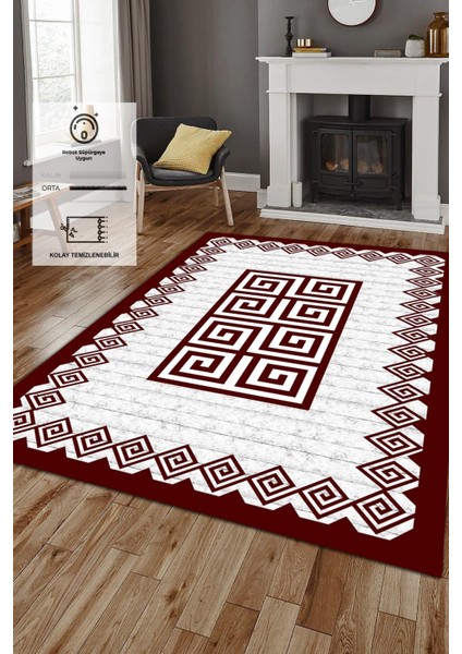 Kaymaz Taban, Makinada Yıkanabilir, Dijital Baskılı, Modern Halı