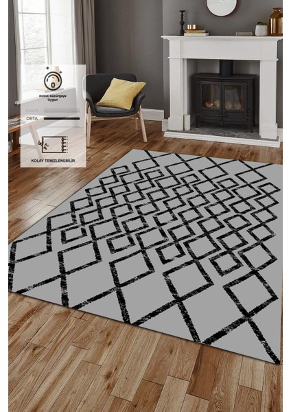 Kaymaz Taban, Makinada Yıkanabilir, Dijital Baskılı, Modern Halı