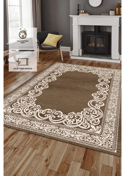 Kaymaz Deri Taban, Makinada Yıkanabilir, Dijital Baskılı, Modern Halı