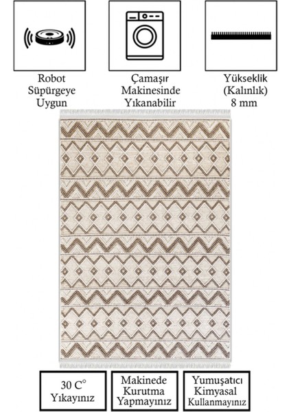 Kaymaz Taban, Makinada Yıkanabilir, Dijital Baskılı, Modern Halı