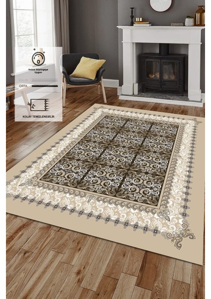 Kaymaz Taban, Makinada Yıkanabilir, Dijital Baskılı, Modern Halı