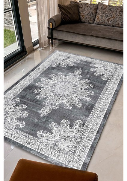 KRS0006-GR Dijital Baskılı Kaymaz Taban(Dot) Salon Mutfak Halısı