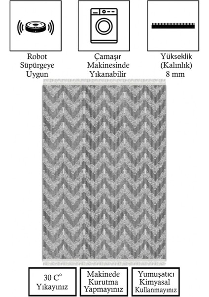 Kaymaz Taban, Makinada Yıkanabilir, Dijital Baskılı, Modern Halı