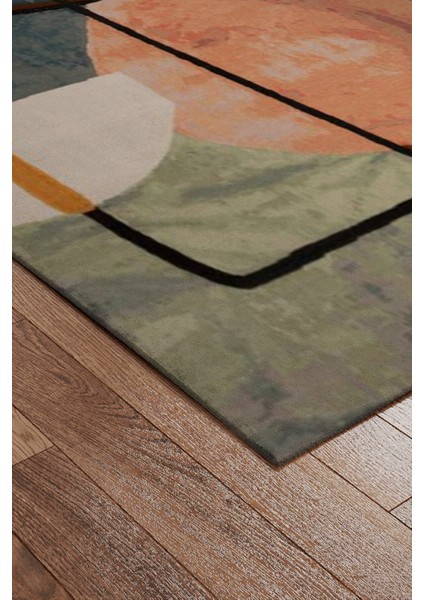Kaymaz Taban, Makinada Yıkanabilir, Dijital Baskılı, Modern Halı