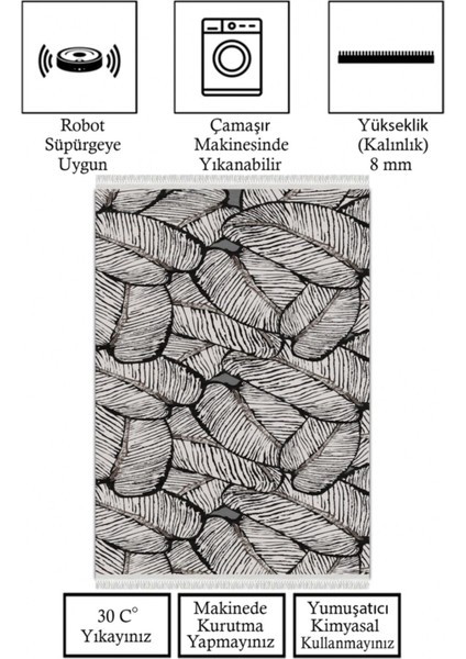 Kaymaz Taban, Makinada Yıkanabilir, Dijital Baskılı, Modern Halı