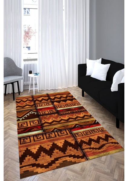 Anatolian Premium Desenli Saçaklı Salon Halısı Şönil Pamuk-Polyester Halı