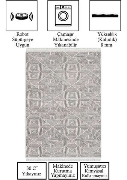 Kaymaz Taban, Makinada Yıkanabilir, Dijital Baskılı, Modern Halı fırsatları