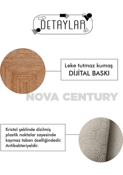 KRS0003-KRM Dijital Baskılı Kaymaz Taban(Dot) Salon Mutfak Halısı