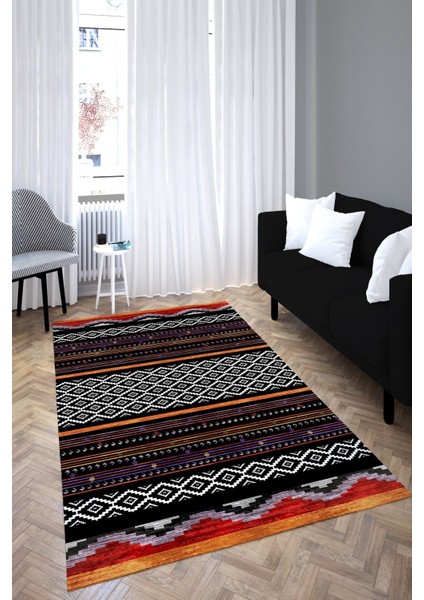 Anatolian Premium Desenli Saçaklı Salon Halısı Şönil Pamuk-Polyester Halı