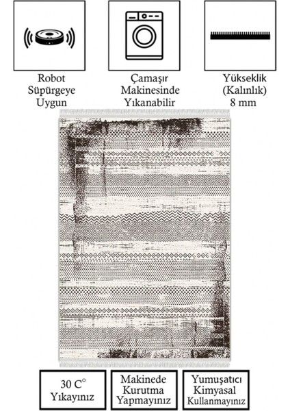 Kaymaz Taban, Makinada Yıkanabilir, Dijital Baskılı, Modern Halı