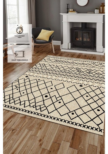 Kaymaz Taban, Makinada Yıkanabilir, Dijital Baskılı, Modern Halı