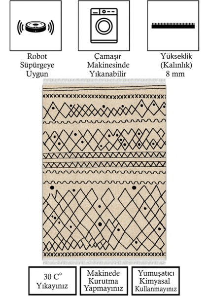 Kaymaz Taban, Makinada Yıkanabilir, Dijital Baskılı, Modern Halı