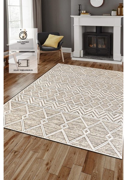 Kaymaz Taban, Makinada Yıkanabilir, Dijital Baskılı, Modern Halı