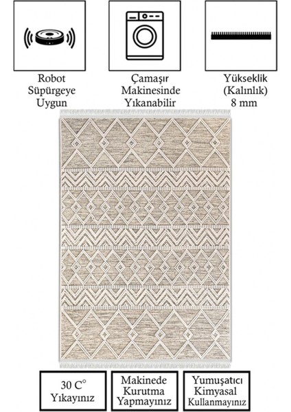 Kaymaz Taban, Makinada Yıkanabilir, Dijital Baskılı, Modern Halı