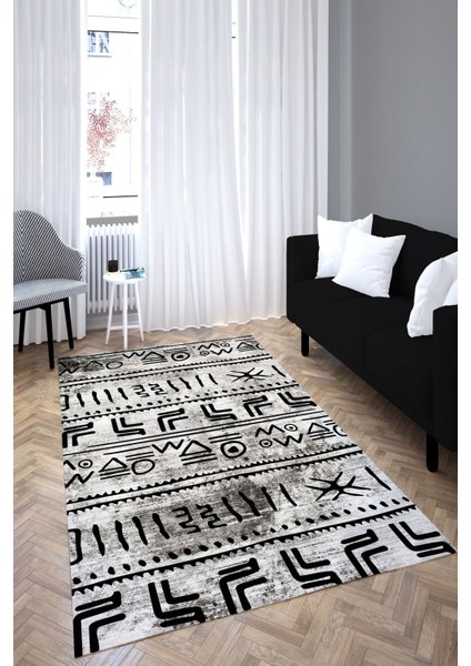Iskender Elegant Desenli Saçaklı Salon Halısı Şönil Pamuk-Polyester Halı