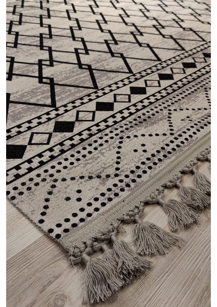 Iskender Elegant Desenli Saçaklı Salon Halısı Şönil Pamuk-Polyester Halı modelleri