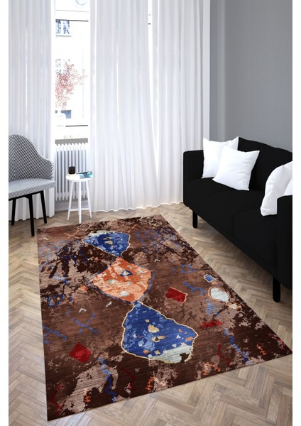 Iskender Elegant Desenli Saçaklı Salon Halısı Şönil Pamuk-Polyester Halı