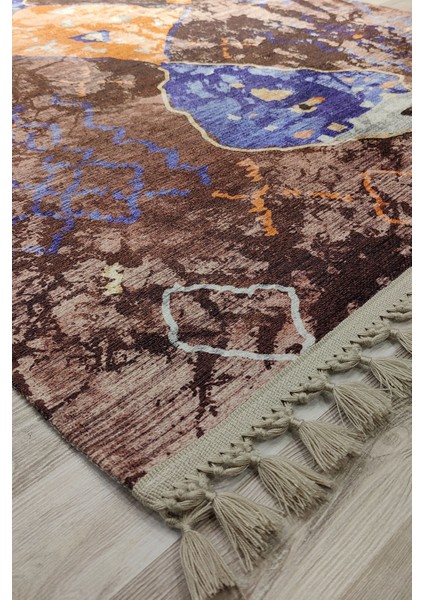 Iskender Elegant Desenli Saçaklı Salon Halısı Şönil Pamuk-Polyester Halı modelleri