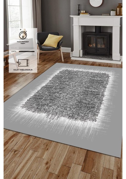 Kaymaz Taban, Makinada Yıkanabilir, Dijital Baskılı, Modern Halı