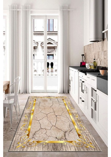 Dijital Baskı Kaymaz Tabanlı Yıkanabilir Salon Halısı Mutfak Halısı Koridor Halısı