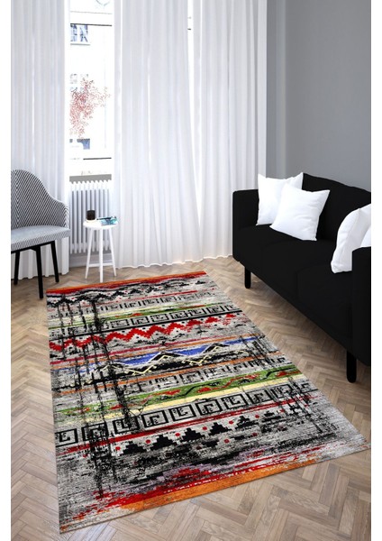 Anatolian Premium Desenli Saçaklı Salon Halısı Şönil Pamuk-Polyester Halı