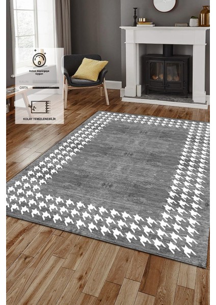 Kaymaz Taban, Makinada Yıkanabilir, Dijital Baskılı, Modern Halı