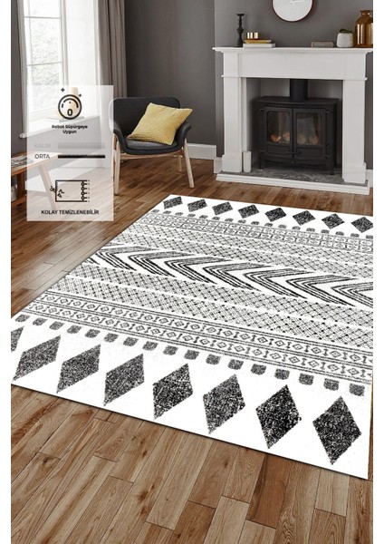Kaymaz Taban, Makinada Yıkanabilir, Dijital Baskılı, Modern Halı
