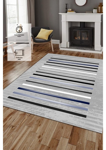 Kaymaz Taban, Makinada Yıkanabilir, Dijital Baskılı, Modern Halı