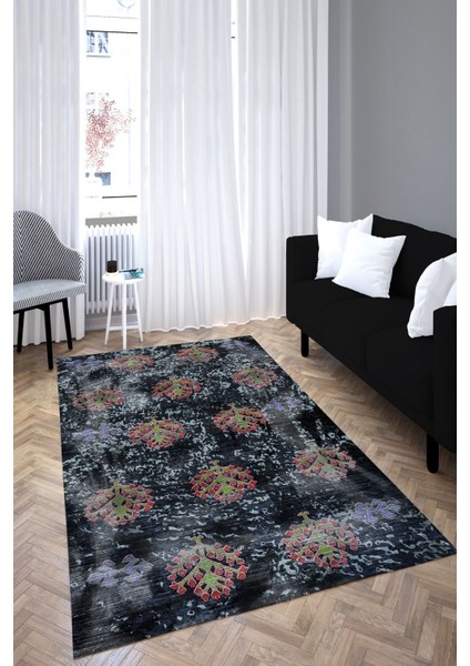 Anatolian Premium Desenli Saçaklı Salon Halısı Şönil Pamuk-Polyester Halı